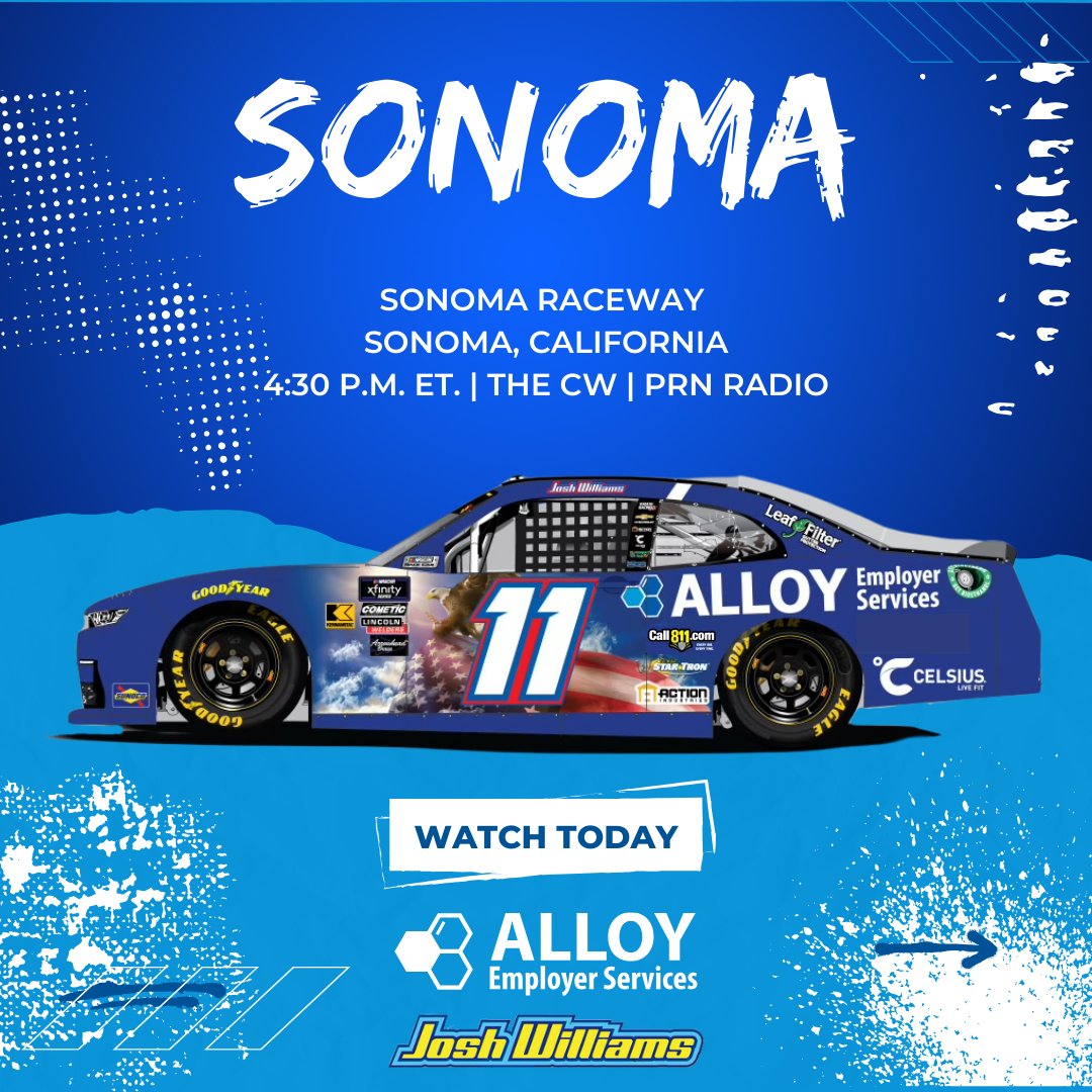 Alloy Employer Services (@alloyemployer) on Twitter photo βοΈ It's Raceday in the northern hills of California.
π: <a href="/Josh6williams/">Josh Williams</a>
π: <a href="/RaceSonoma/">Sonoma Raceway</a>
π: Sonoma, California
π°: 4:30 p.m. ET
πΊ: <a href="/TheCW_Sports/">The CW Sports</a>
π»: <a href="/PRNlive/">PRN</a>
#StrongerByDesign | #PitBossFoodMaxx250 βοΈ It's Raceday in the northern hills of California.
π: <a href="/Josh6williams/">Josh Williams</a>
π: <a href="/RaceSonoma/">Sonoma Raceway</a>
π: Sonoma, California
π°: 4:30 p.m. ET
πΊ: <a href="/TheCW_Sports/">The CW Sports</a>
π»: <a href="/PRNlive/">PRN</a>
#StrongerByDesign | #PitBossFoodMaxx250