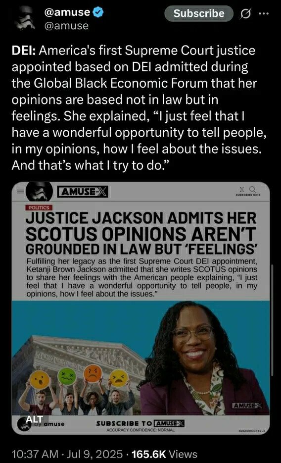 It's SO disgraceful that this totally unqualified woman -- who was likely fraudulently appointed -- is even ON our #SCOTUS.
#DEI #AutoPen