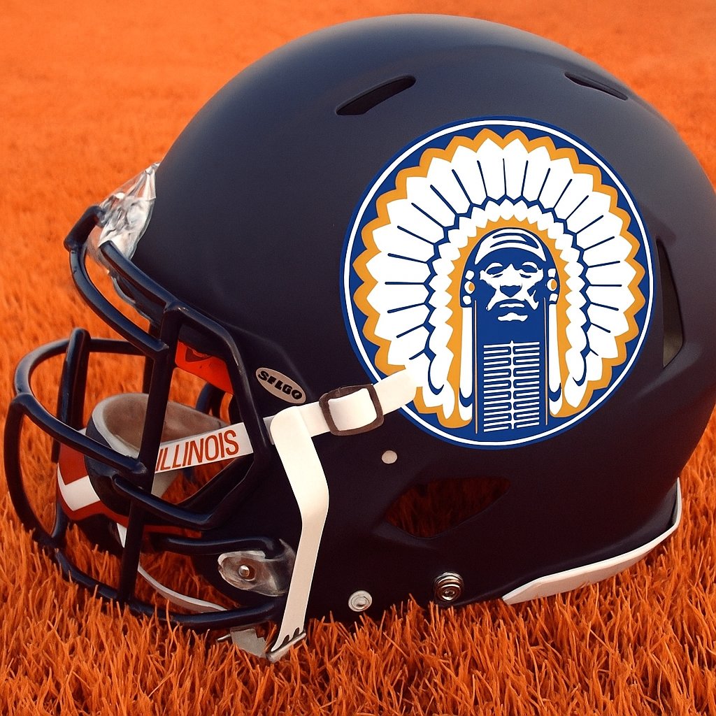 👍 or 👎 to Illinois wearing an alternate Chief Illiniwek helmet? 🧐