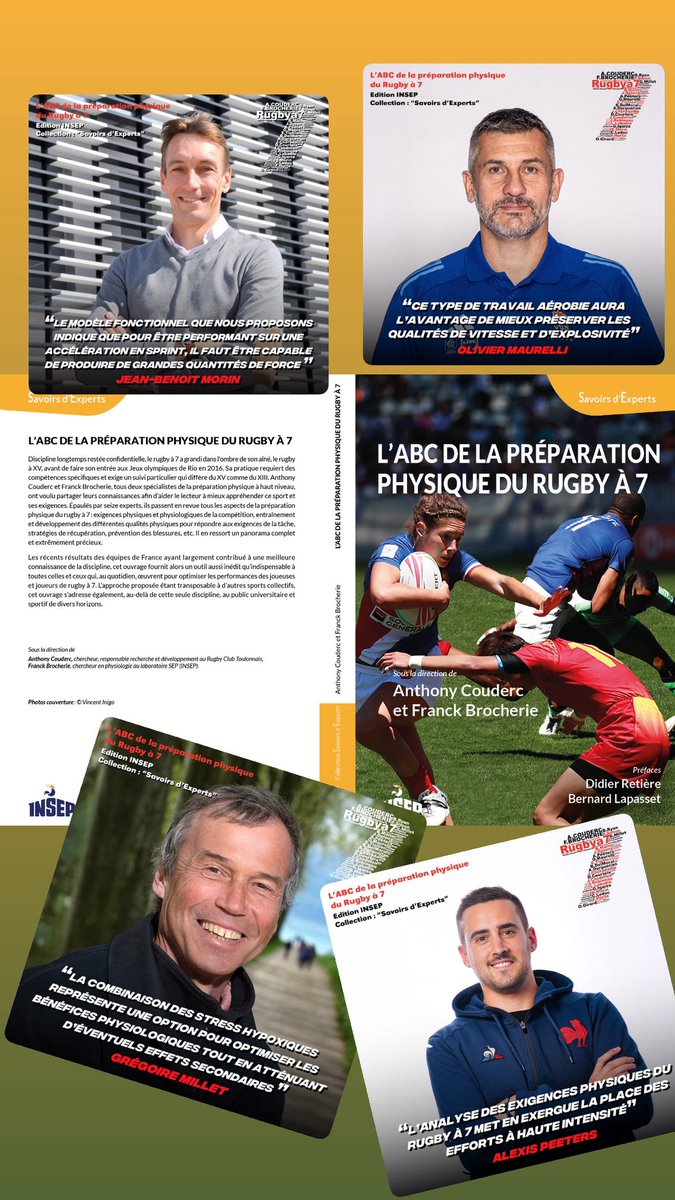 CoudercAntho's tweet image. 📘 L’ABC de la préparation physique du Rugby à 7, l’ouvrage référence pour optimiser vos perfs 💪🏉 Vous l’avez commandé ?🔥 Aujourd’hui, zoom sur 4 auteurs de l’ouvrage qui partagent leur expérience du haut niveau : @jb_morin @GregoireMillet1 @oliviermaurelli et @AlexisPeeters