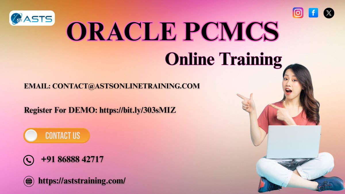 AstsTraining's tweet image. 𝐑𝐞𝐠𝐢𝐬𝐭𝐞𝐫 𝐟𝐨𝐫 𝐃𝐞𝐦𝐨 𝐨𝐧 𝐎𝐑𝐀𝐂𝐋𝐄 PCMCS: bit.ly/303sMIZ 
𝐊𝐧𝐨𝐰 𝐌𝐨𝐫𝐞: aststraining.com #OraclePCMCSNewBatch #PCMCSOracle #PCMCSCourse #PCMCSOnlineTraining #PCMCSTraining #oraclepcmcs #PCMCSTraininginHyderabad #PCMCSOnlineCourse #DemoonOracle
