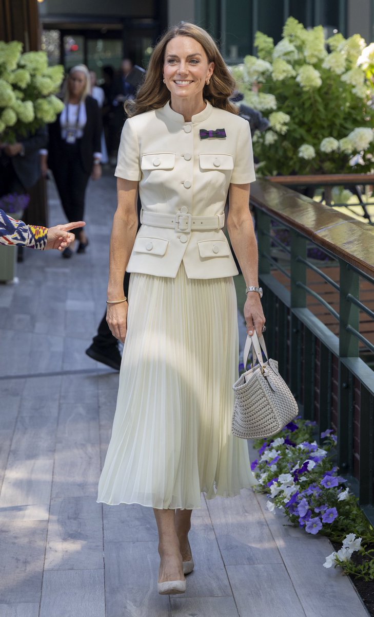 HRH The Princess of Wales, Patron of the All England Lawn Tennis Club, crosses the Players' Bridge on day thirteen of The Championships 2025 at The All England Lawn Tennis Club in London today

📸 AELTC/Andrew Parsons.