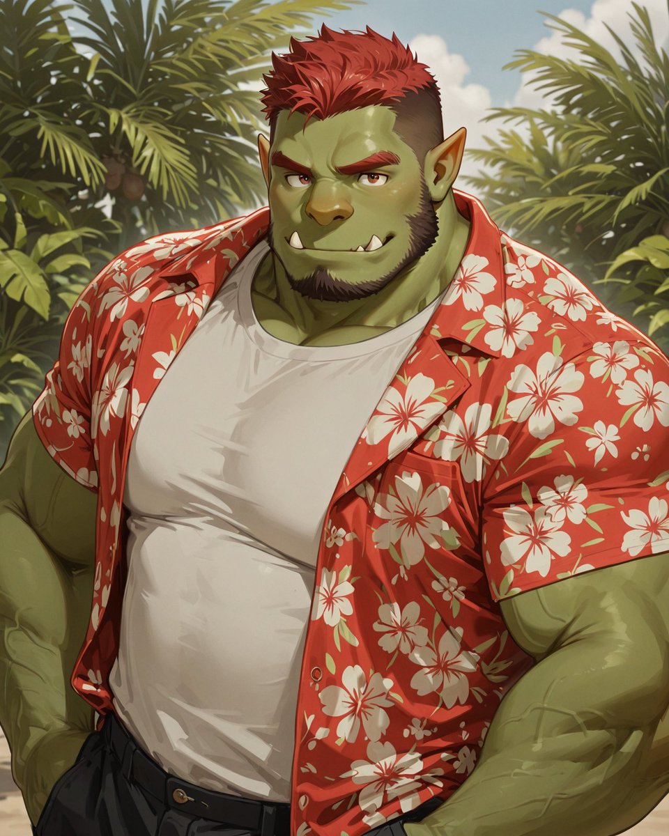 AI筆 (@kurohudeai) on Twitter photo 彼ぴオーク(平常時の姿)
#gay #AIart #orc 彼ぴオーク(平常時の姿)
#gay #AIart #orc