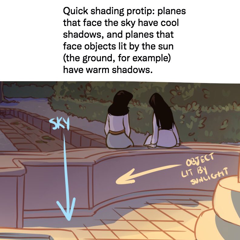 Our feature artist/tutorial today is this fantastic idea by the talented @artbyriana on WARM/COOL SHADOWS in your ENVIRONMENTS!  #conceptart #gamedev #digitalpainting #anime #manga #colouring #colour #painting #comicart #animation #comics