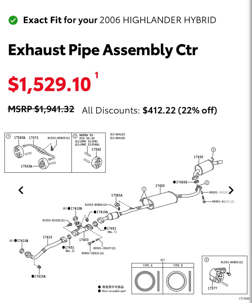 gmebuttstallion's tweet image. FML. Why is it never a cheap failure? 🤬😤😡
@Toyota it’s a 20 year old vehicle. Not even a catalytic converter on this part. Are you guys serious?!