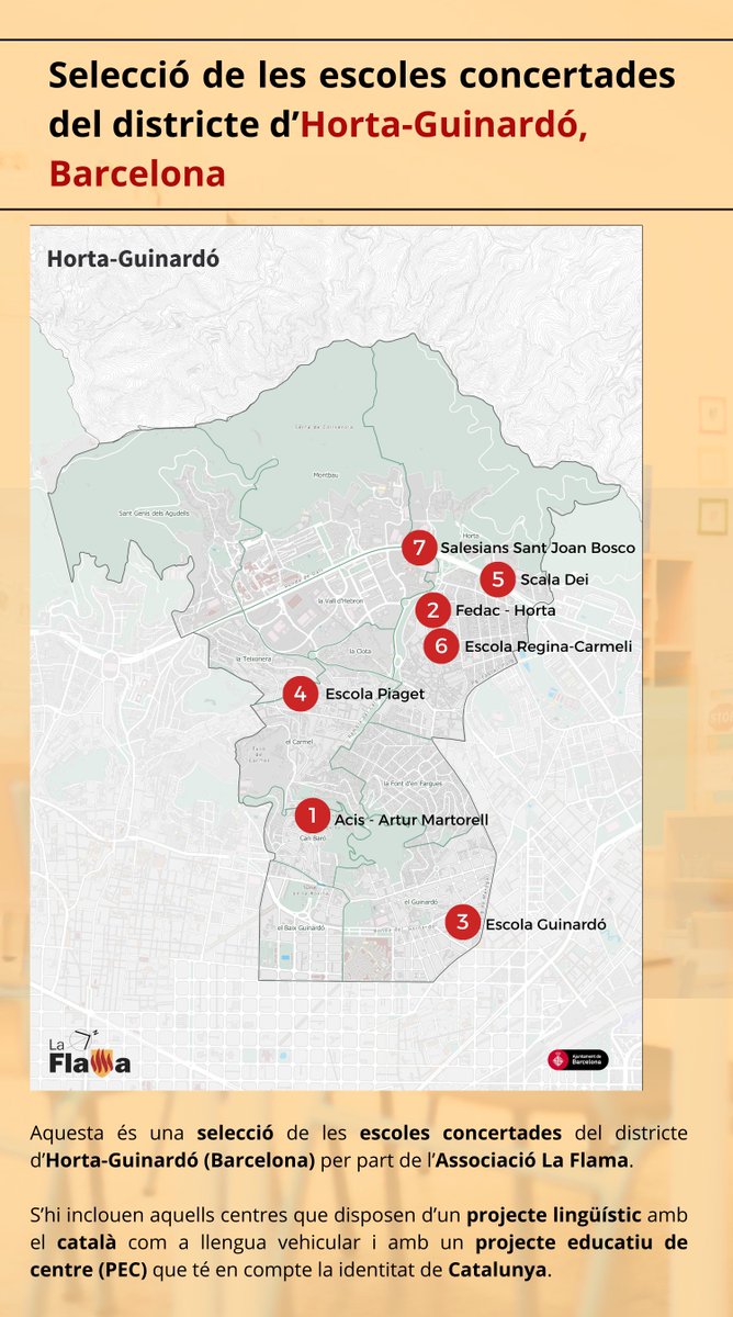 Sou una família de Barcelona i voleu garantir que els vostres fills rebran una educació en català?

Des de La Flama engeguem una campanya en què hem analitzat les escoles concertades de Barcelona segons el seu projecte educatiu i lingüístic, seleccionant aquelles que més en