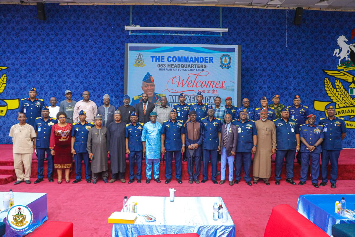 NigAirForce's tweet image. NAF remains committed to veterans' welfare - CAS reassures at mid-year parley
The Chief of the Air Staff (CAS), Air Marshal Hasan Bala Abubakar, has reaffirmed the Nigerian Air Force’s unwavering commitment to prioritising the welfare and concerns of its veterans. He gave the…