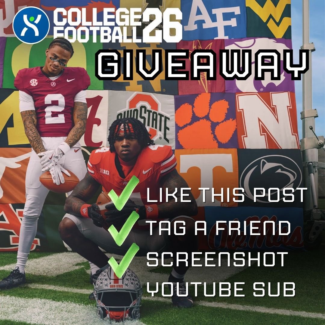 🚨GIVEAWAY🚨

A copy of College Football 26 (Standard) on the console of the winner’s choice 

How to enter: 

1) LIKE this post 

2) Tag 2 friends 

3) Comment a screenshot of you subscribed to our YouTube channel: youtube.com/@fantrax?si=Ge…

Winner announced on July 23rd
