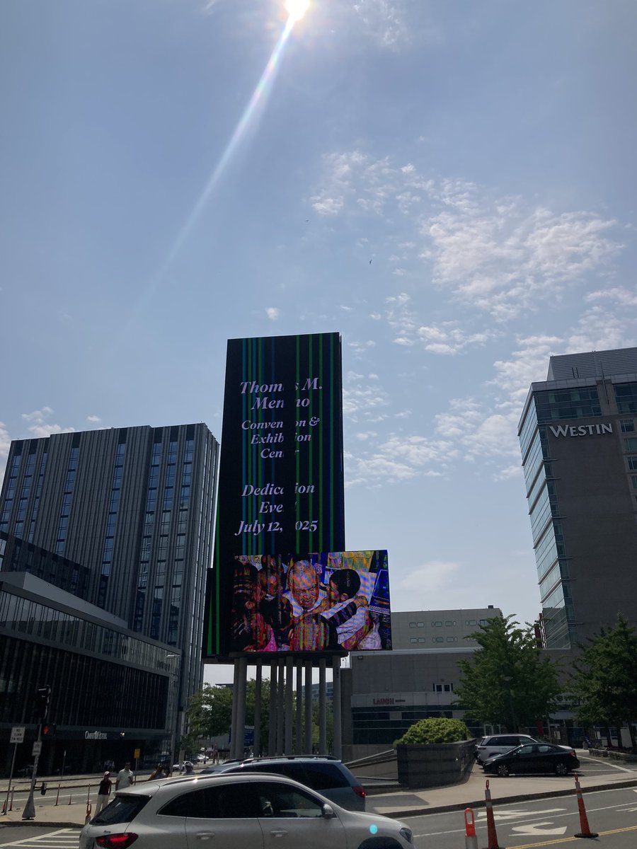 Of course <a href="/scooperon7/">Steve Cooper</a> brings the visual aids! He’s part of the dedication of the Thomas M. Menino Convention Center in the Seaport. #7NEWS