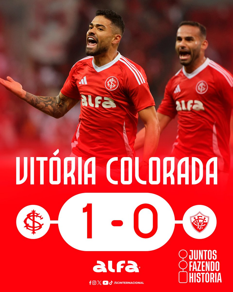 SCInternacional's tweet photo. 𝐕𝐄𝐍𝐂𝐄 𝐎 𝐂𝐋𝐔𝐁𝐄 𝐃𝐎 𝐏𝐎𝐕𝐎! 🇦🇹💥

Com golaço de Bruno Tabata e apoio do Gigante, Inter bate o Vitória por 1 a 0 e soma 3⃣ pontos importantes no Brasileirão. Também no Beira-Rio, o Colorado voltará a campo no próximo dia 20, às 11h, contra o Ceará! 👊💥 #OInterVenceu https://t.co/TP3LT9vqwr