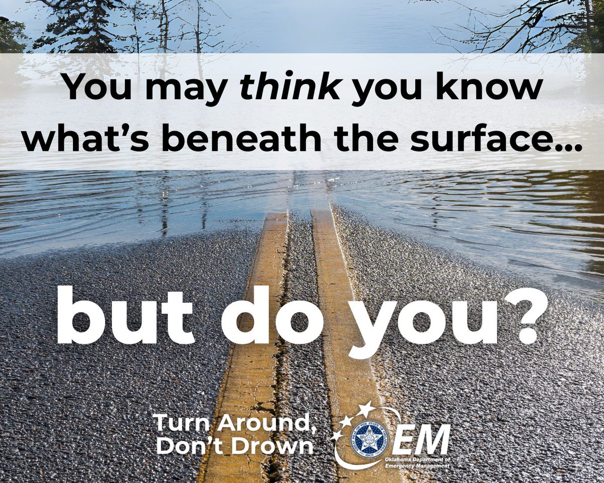 okem's tweet image. ⚠️ OEM Staff are monitoring reports of flooding as heavy rains pass through the state. Don't drive into high water - even if you think it's safe. Find an alternate route. #TurnAroundDontDrown 🚙 🌧️‼️