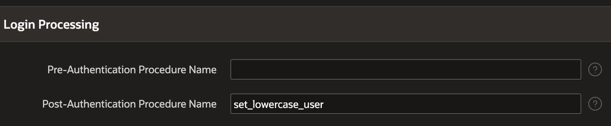 plamen_9's tweet photo. A note to myself, because it's not so easy to find this (even using AI): 

✨An easy way to set the APP_USER to be lowercase (or whatever you like), and not UPPERCASED as it is by default: 
1. Create Post-Authentication Procedure in your Authentication Scheme
2. Use it
3. Verify your APP_USER is in the desired case

#orclAPEX