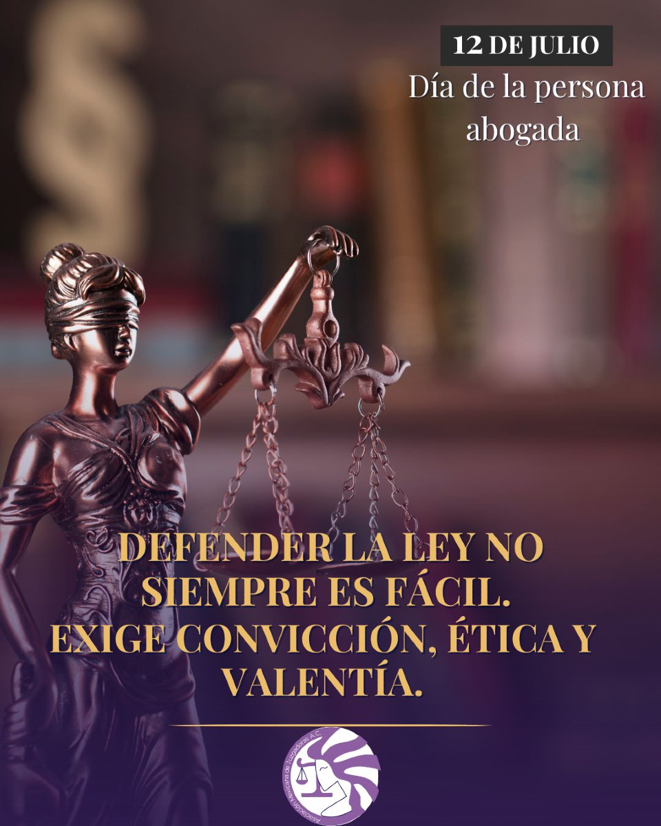 En este Día de la Persona Abogada, honramos a quienes rompen silencios, abren camino y defienden los derechos de todas las personas. 
#AbogadasPorLaJusticia #DíaDeLaPersonaAbogada #AMJAC
