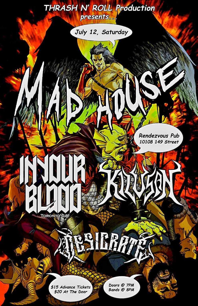 RENDEZVOUS PUB (@rendezvouspub49) on Twitter photo Tonight #ThrashMetal Mad House In Your Blood from Toronto #filipino #yeg Thrashers Kilusan and Prog Death Desicrate Doors 7pm Show 8pm <a href="/newlevelbrewing/">New Level Brewing</a> hellion on special #Local #HeavyMetal #Deathmetal 10108 149st Tonight #ThrashMetal Mad House In Your Blood from Toronto #filipino #yeg Thrashers Kilusan and Prog Death Desicrate Doors 7pm Show 8pm <a href="/newlevelbrewing/">New Level Brewing</a> hellion on special #Local #HeavyMetal #Deathmetal 10108 149st