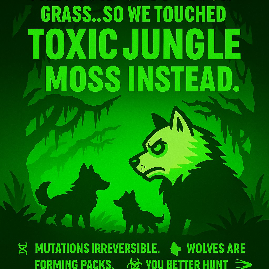 CHERNO_ZOO's tweet photo. They told us to touch grass... so we touched toxic jungle moss instead.
๐งฌ Mutations irreversible.
๐บ Wolves are forming packs.
โฃ๏ธ You better hunt before they do.
#ChernoZoo #MutantHunt #SolanaNFTs #Based #DeFiMutants https://t.co/7w49gtFdzn