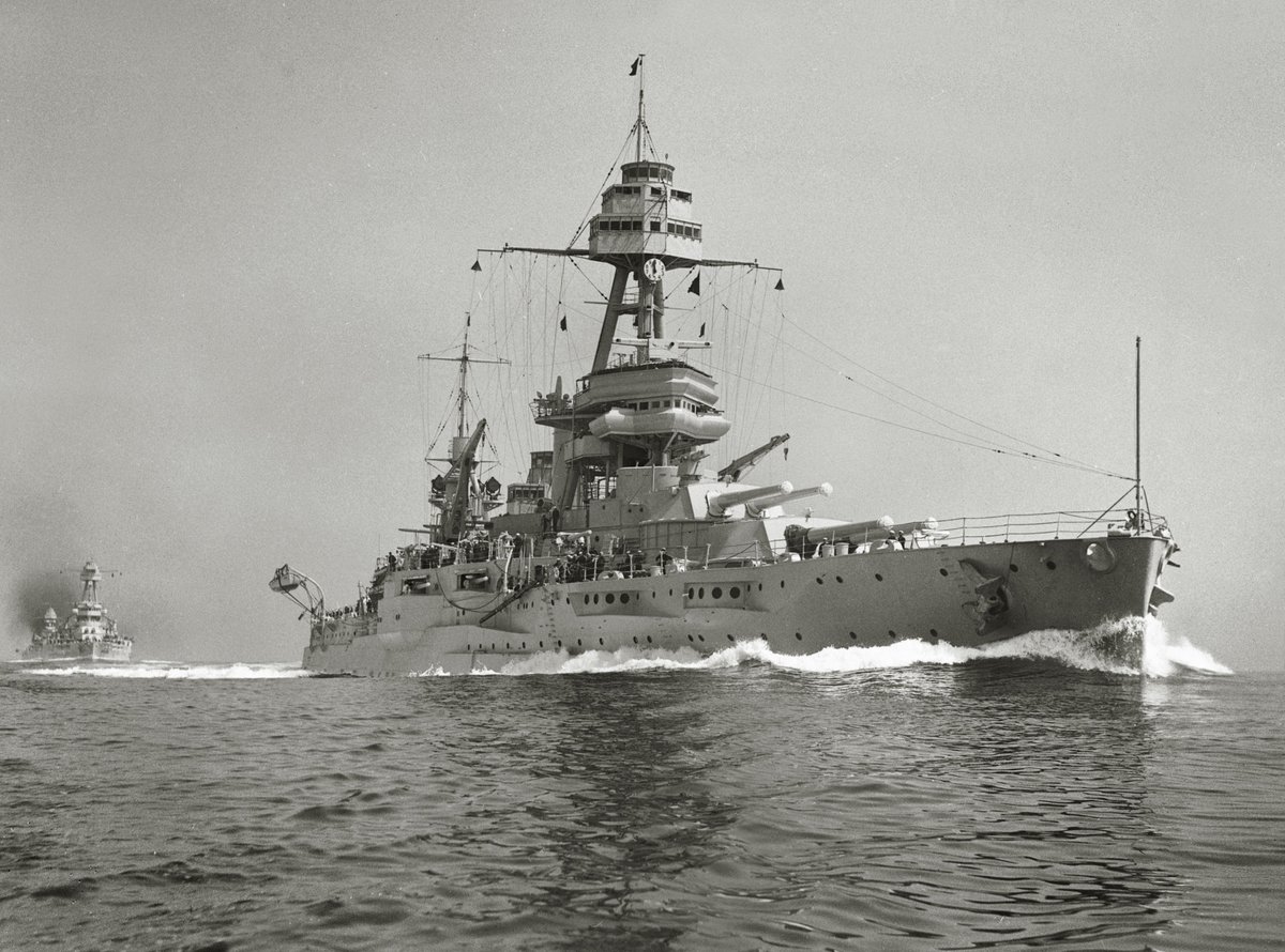 The USS Texas (BB-35) being followed by her sister ship the USS New York (BB-34) in 1931. What a great photo and what an awesome ship!