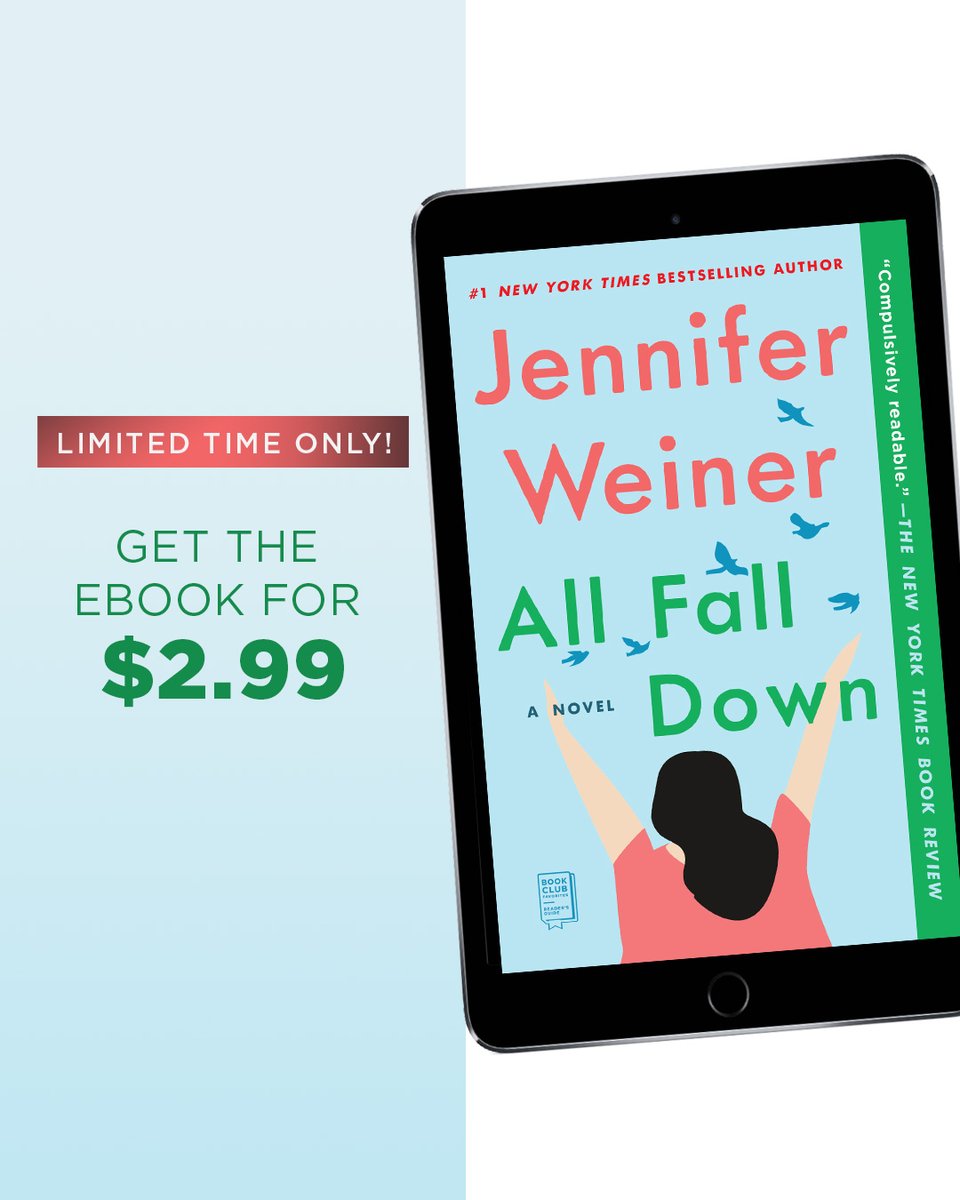 AtriaBooks's tweet image. 🎉 Ebook lovers, it’s time to treat yourself! Jennifer Weiner, the #1 New York Times bestselling author of over 20 incredible books, has ebooks on sale for just $2.99 each this July. Don’t wait! 📖