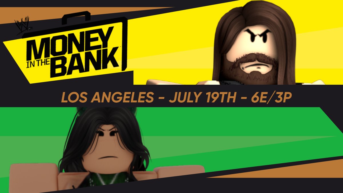 WWERBLXpage's tweet photo. #RBLXMITB is just one week from today! In one weeks time we will see who claims the golden ticket by winning the MITB briefcases! https://t.co/Vb5IfhEjAj