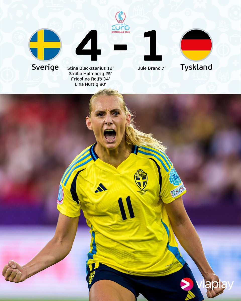 3 matcher, 3 vinster. Sverige besegrar Tyskland med hela 4-1 🔥🇸🇪