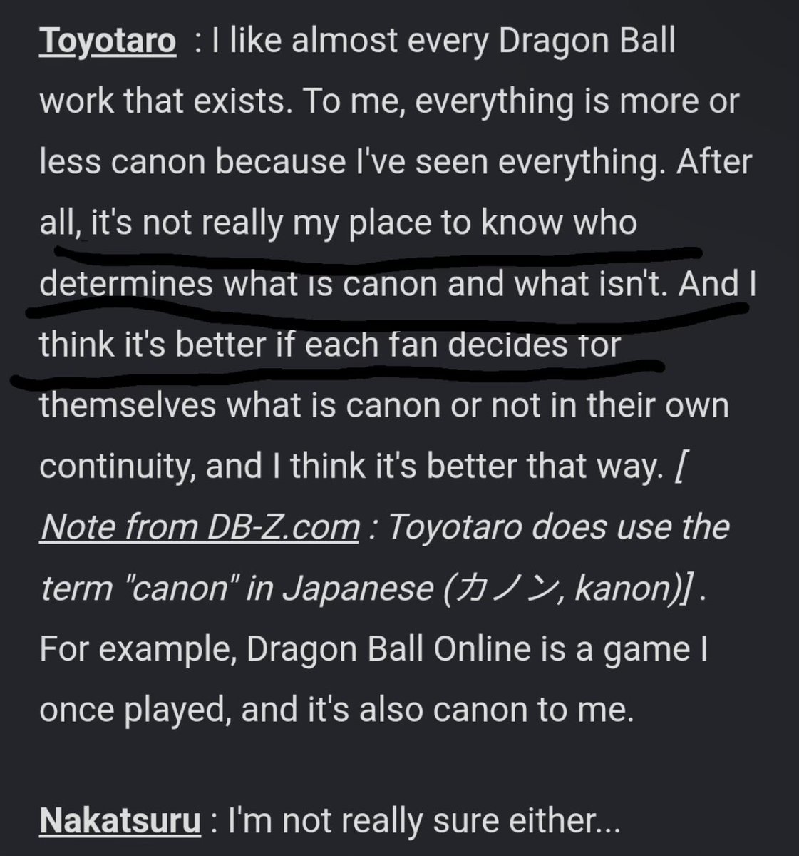 C38ImagineWorks's tweet photo. Before any of you non comprehending illiterates on my timeline start saying that Toyotaro said everything is canon… read first. https://t.co/S2elSo0HIR