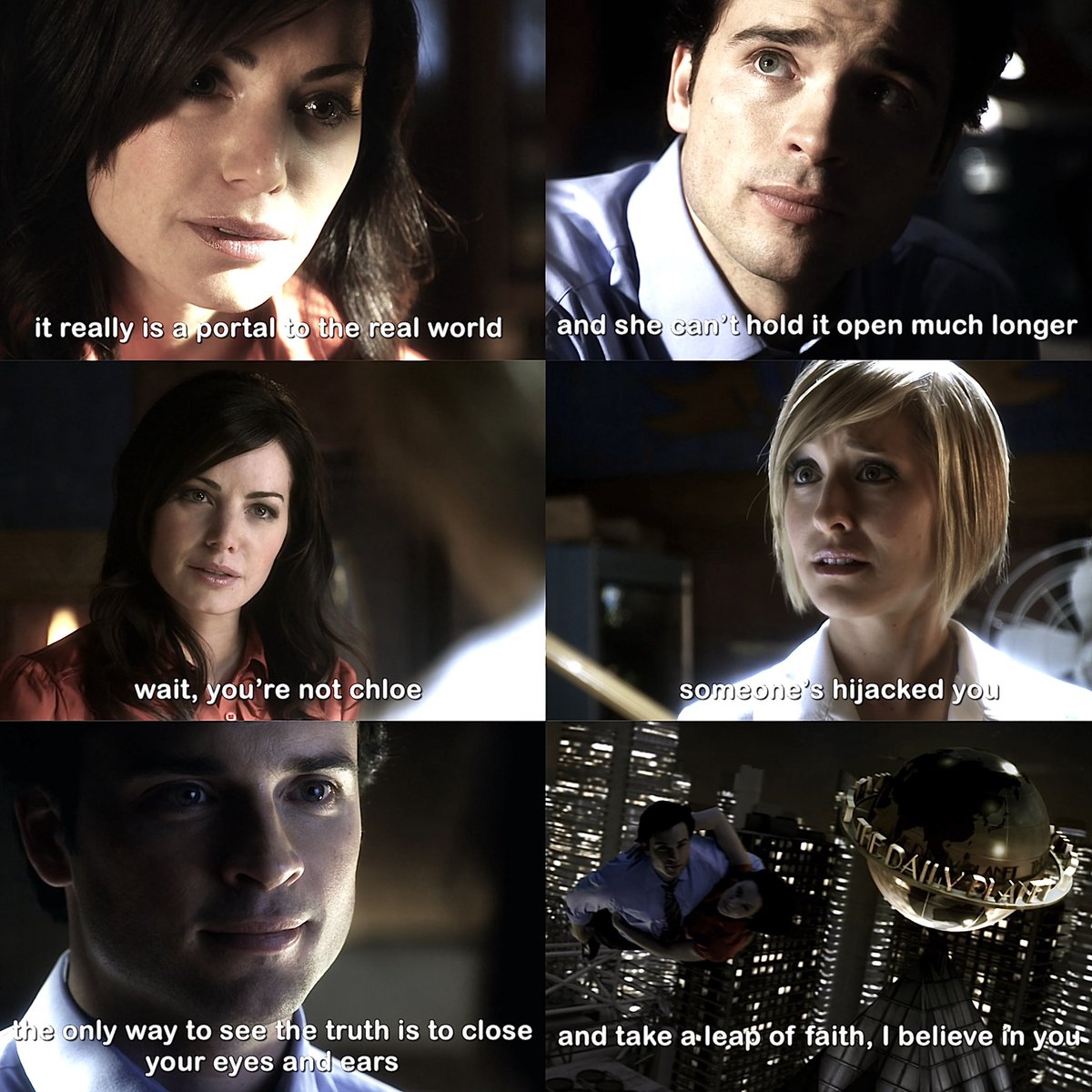 cloisology's tweet image. LOIS LANE IS SO FREAKING SMART.
what do you mean she immediately believed chloe’s truth about the virtual reality, then noticed someone was pretending to be her and also managed to give clark enough faith to fly in that dimension and save both? an actual legend