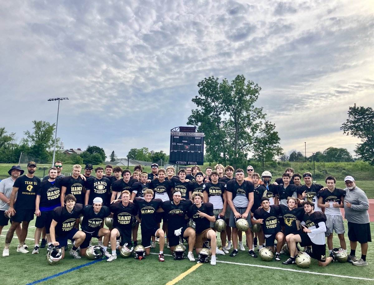 Erik Becker (@erikbecker42) on Twitter photo Wesleyan Camp 2025.
Proud of these Boys.
Thanks to Coach DiCenzo & Staff for a great week.
<a href="/HandTigersFB/">Daniel Hand Football</a> <a href="/CoachDiCenzo/">Dan DiCenzo</a> #cthsfb Wesleyan Camp 2025.
Proud of these Boys.
Thanks to Coach DiCenzo & Staff for a great week.
<a href="/HandTigersFB/">Daniel Hand Football</a> <a href="/CoachDiCenzo/">Dan DiCenzo</a> #cthsfb