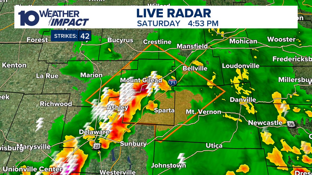 A Severe Thunderstorm Warning has been issued for Morrow, Crawford, Knox, Richland, Marion Counties until 7/12 5:30PM Go to 10tv.com/radar for more details. #10tv