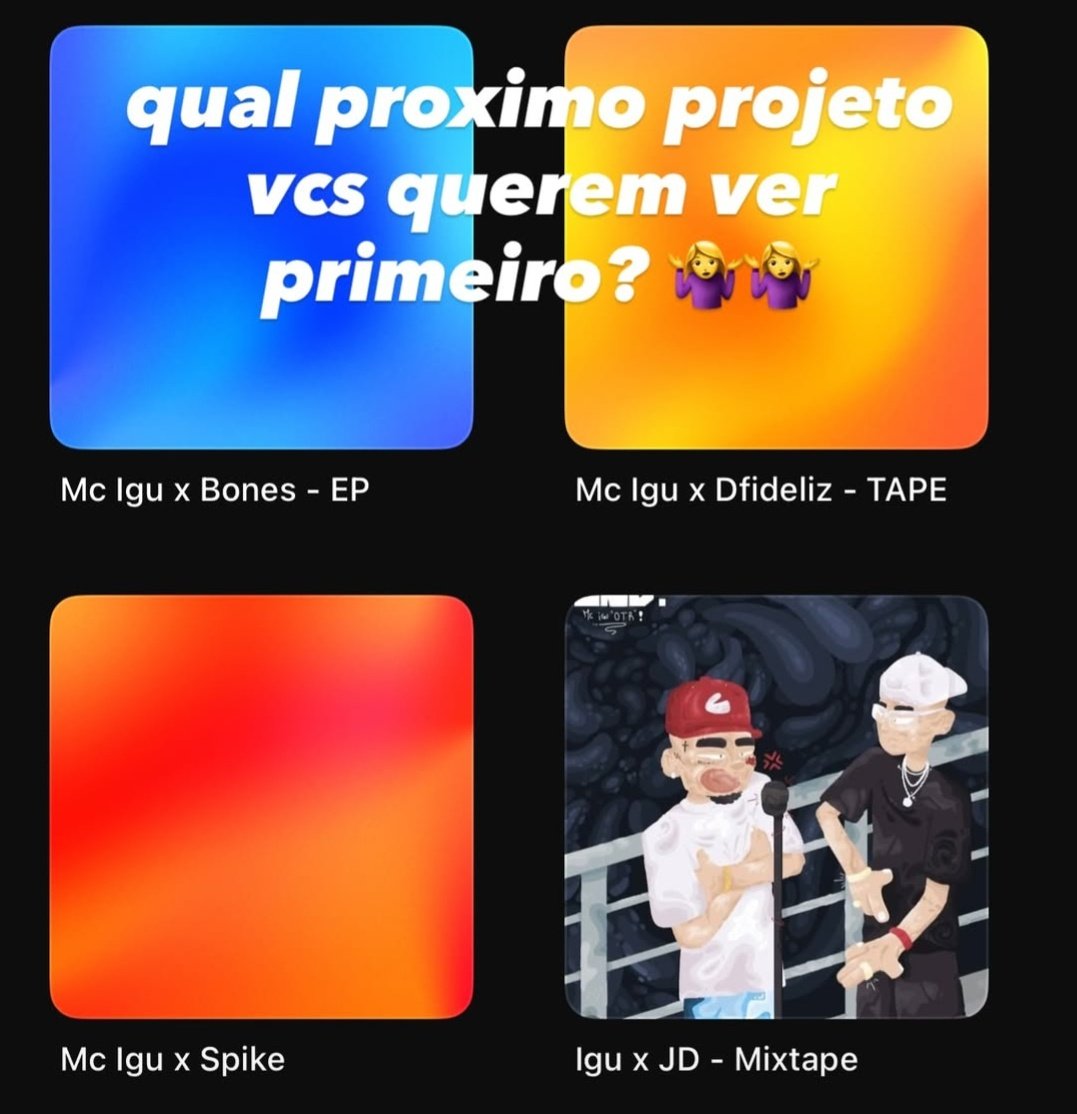 trimseason's tweet image. o tanto de projeto que o igu tem guardado, só bomba
qual chama mais a atenção de vocês?