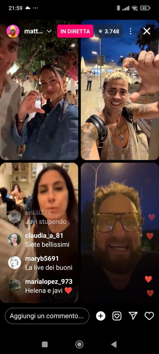 Vi è piaciuta la diretta? Io sono se cose vanno fatte vanno fatte bene mancavano solo la Stefi e Iaghito vi amo grazie di verci seguito in tantissimi ♥️♥️♥️ instagram.com/reel/DMBTi86Mw…