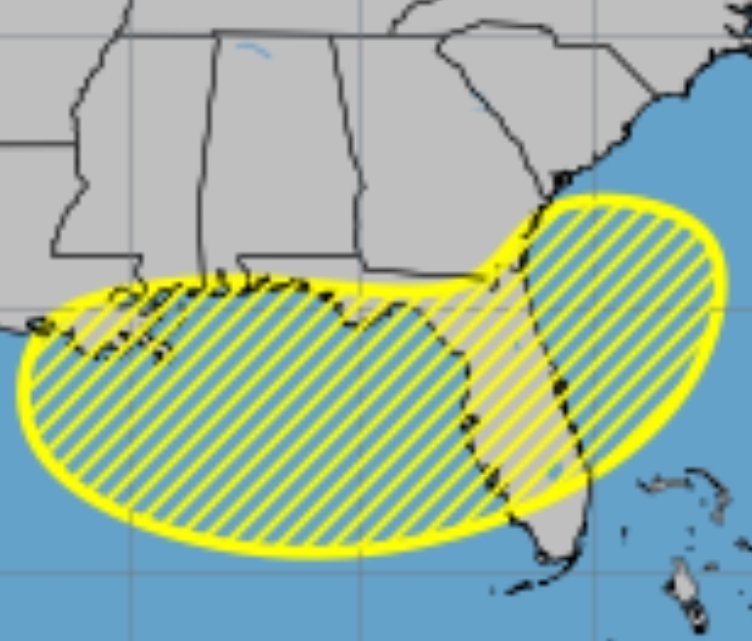 5 p.m. Saturday, July 12, 2025
Our next area of interest starts at a 20% 🍋 chance of development.🌀 From the NHC: A broad area of low pressure could form over the next several days offshore of the southeastern U.S. coast and move westward across Florida into the Gulf. 👀🌀