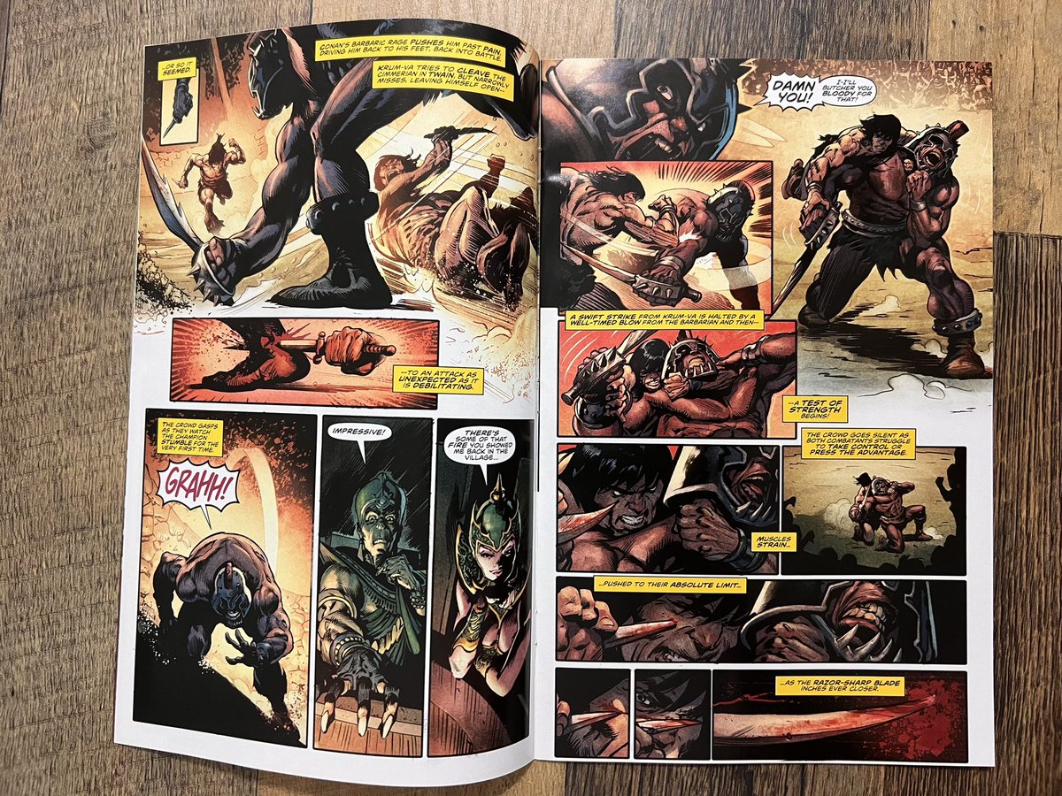 bkthd's tweet image. Conan The Barbarian #22: Another great issue. Conan is tossed to the gladiator pits, fights for survival & looks for an opening to escape. Great read and great art, delivers every month. W:@JimZub A:@FernandoDagnino C:@DiegoR_Colorist @ComicsTitan #comics