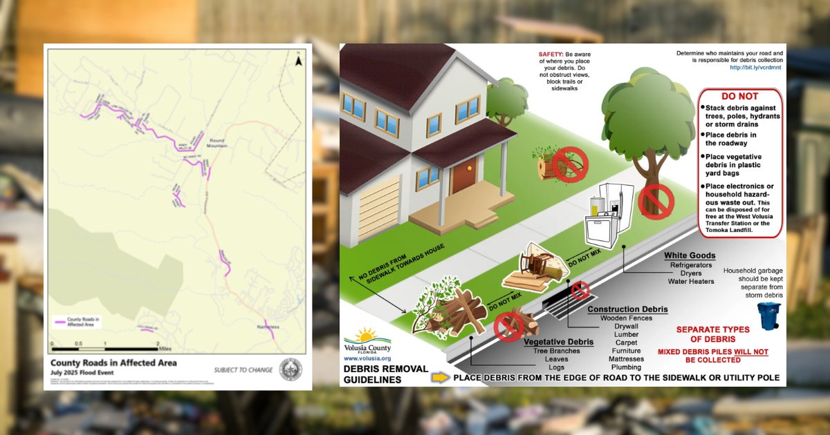 🚨 Flood debris pickup starts Monday (7/14) in Northwest Travis County. 

Sort debris into: 
 🛠️ Furniture and construction materials 
 🌳 Vegetation (branches under 10 ft.) 
 🔌 Electronics 
 ⚠️ Hazardous waste 
 🧊 Appliances 

🚫 No household trash.