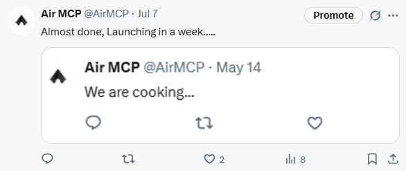 AirMCP's tweet photo. Product is ready, waiting for some approvals from Google / Bank and others.... 😰 https://t.co/18p9hoS6nD