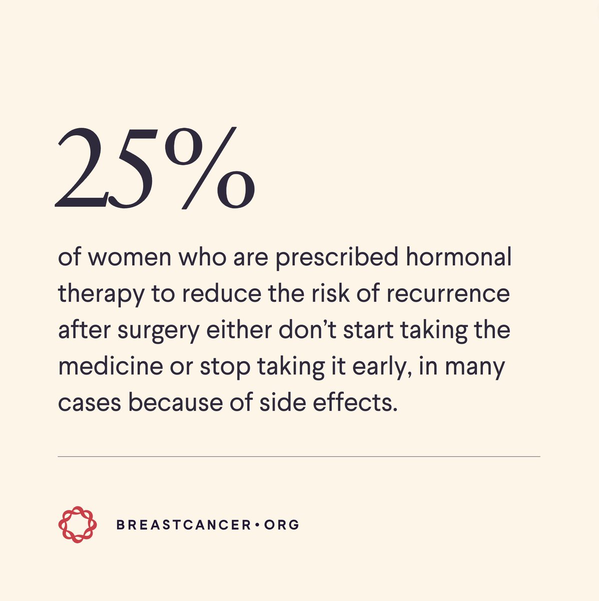 Sticking with hormonal therapy can be challenging, but there are ways to make it easier. Here's what to consider before stopping or refusing treatment, including tips to help manage side effects: bit.ly/4dW7aPl 

#HormonalTherapy #BreastCancer #BreastCancerSurvivor