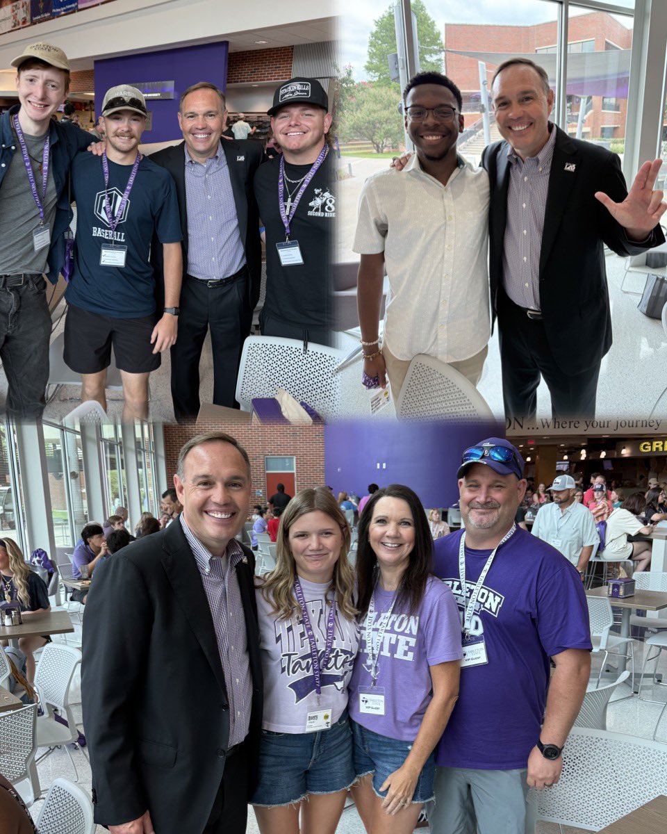 TarletonPrez's tweet image. Orientation #14 was a memorable one! We welcomed many new Texans, and I can鈥檛 wait to see all of you again this fall 馃挏
#TarletonState #BleedPurple #Tarleton125