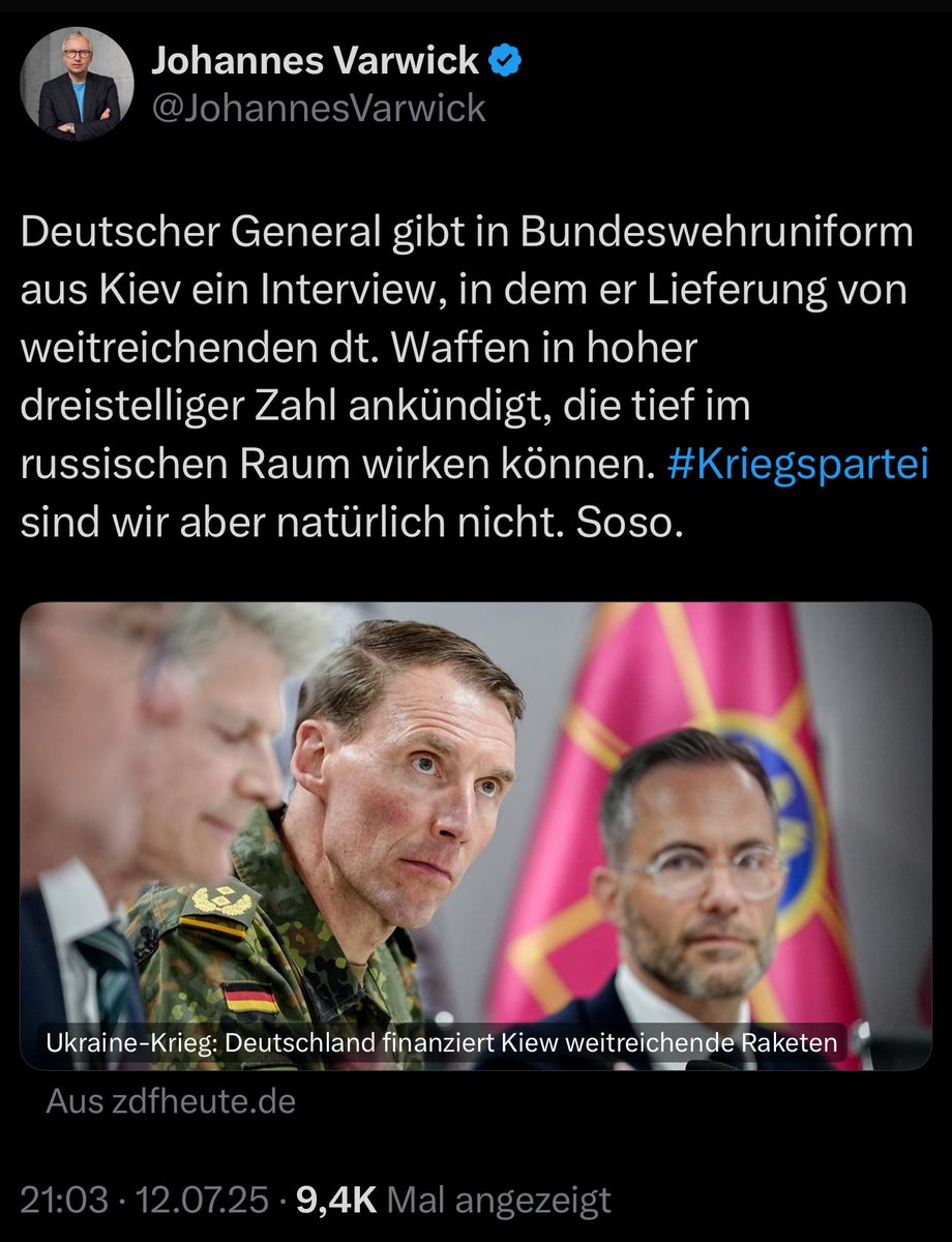 QuandtStefan's tweet image. Wieder einmal Falschinformationen von @JohannesVarwick! Durch die Lieferung von Waffensystemen wird man nicht #Kriegspartei; ob und inwieweit Deutschland Kriegspartei ist, entscheidet letztlich nur eine Person 👉 #Putin. Sie verbreiten bewusst russische Narrative in 🇩🇪.