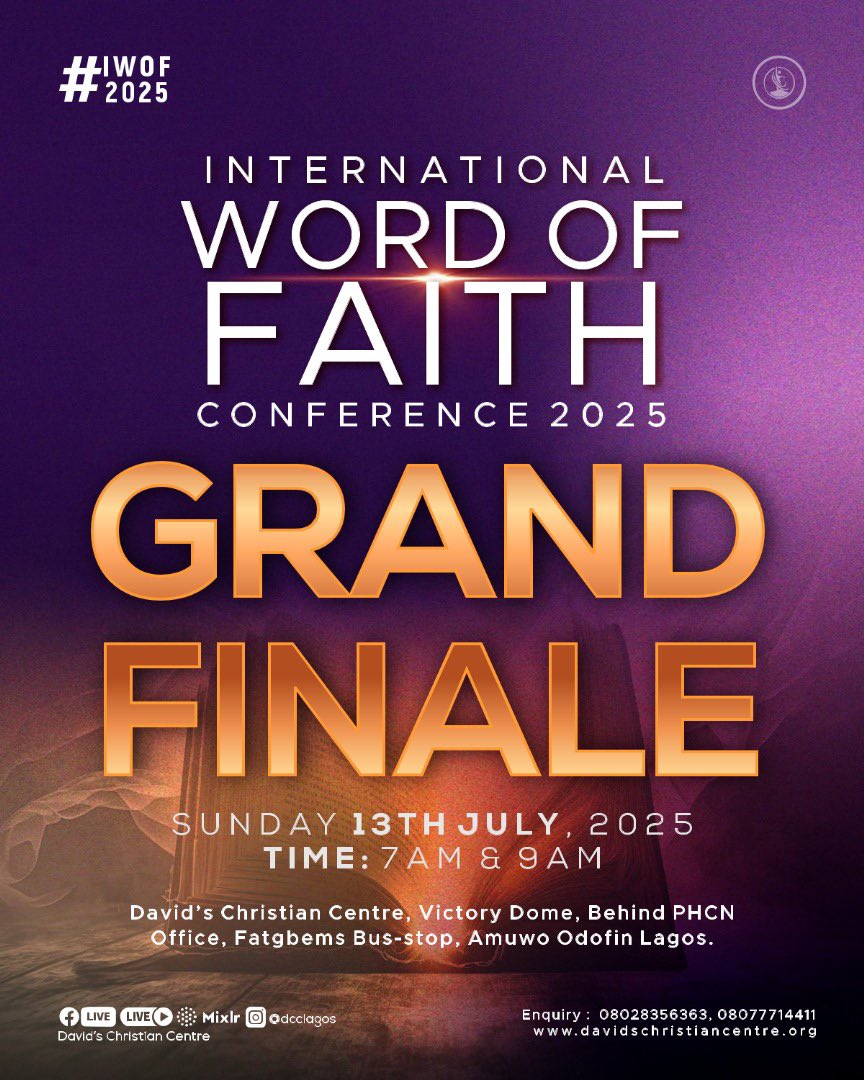 Grand Finale of #IWOFConference 2025! 🎉🎉🎉

Lives changed, faith stretched, hearts filled! 🔥

Join us tomorrow at Mainland &amp; Island Centres. Come Expectant and Invite all! 

#dccefam #IWOF2025 #dcclagos #dccisland #davidschristiancentre