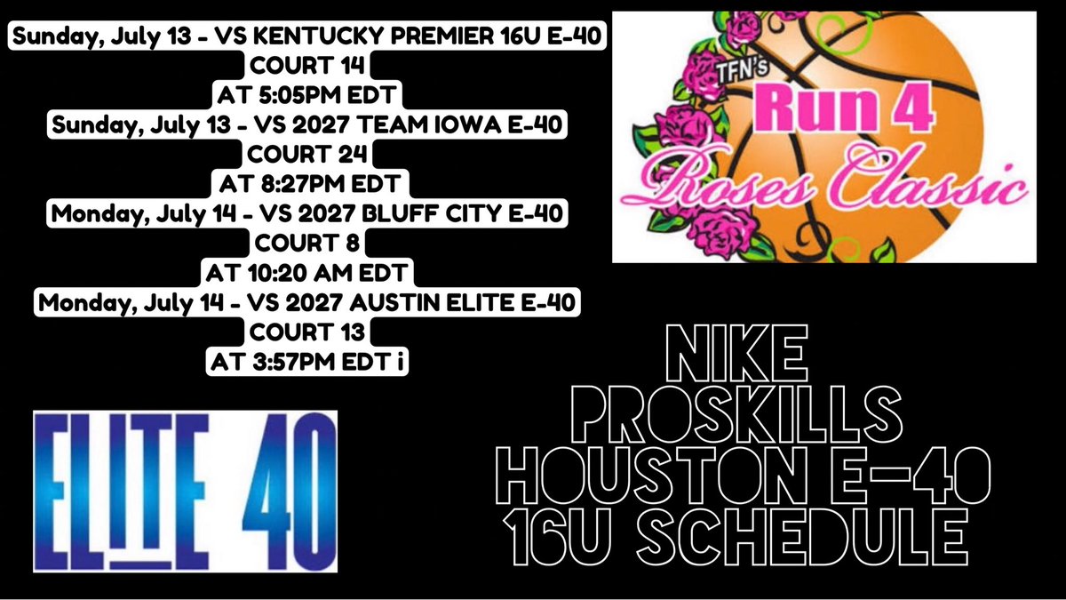Kasyn Pino (@pino_kasyn) on Twitter photo Here’s me and my teams schedule for Run4Roses Tournament, Be sure to be there coaches! Here’s me and my teams schedule for Run4Roses Tournament, Be sure to be there coaches!
