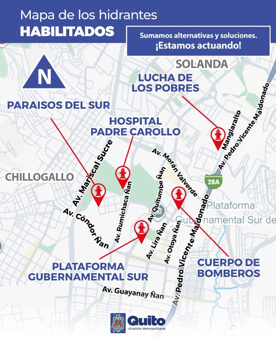 . <a href="/aguadequito/">Epmaps - Agua de Quito</a> habilitó un mapa con los puntos de distribución de agua en el sur de Quito, como parte del plan de contingencia ante la emergencia por el desabastecimiento.