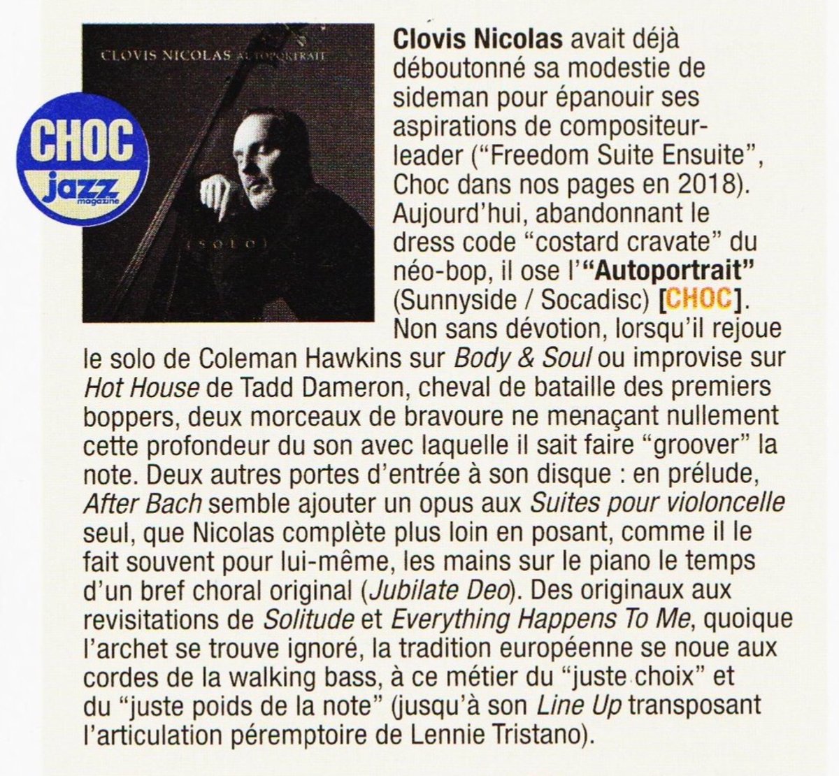 ClovisJazz's tweet photo. CHOC @jazzmagazine ! https://t.co/AQQzJbYrTC