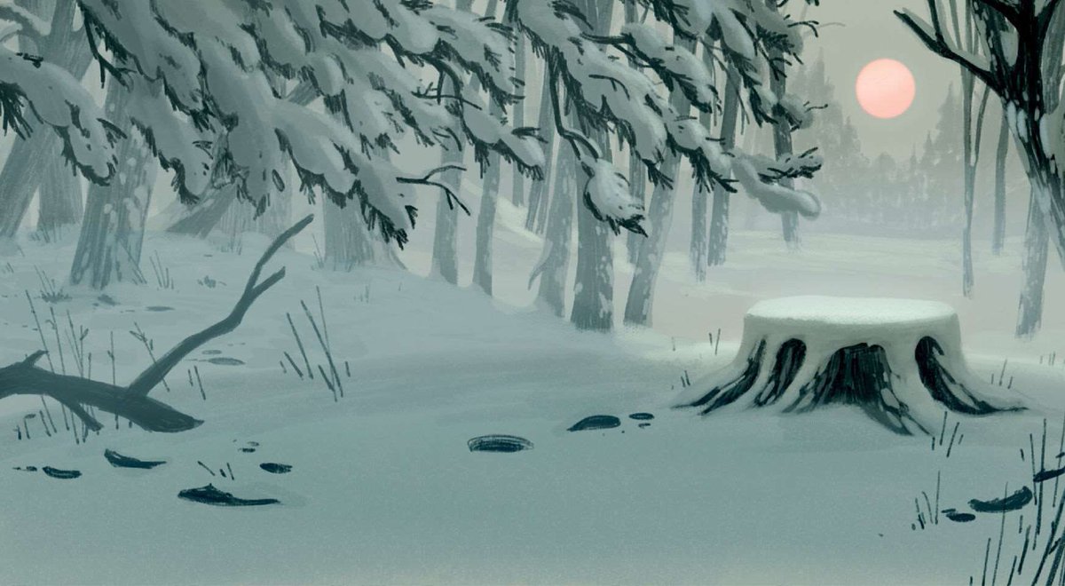 ani_obsessive's tweet image. Background paintings from Over the Garden Wall (2014), created by Patrick McHale, Cartoon Network Studios