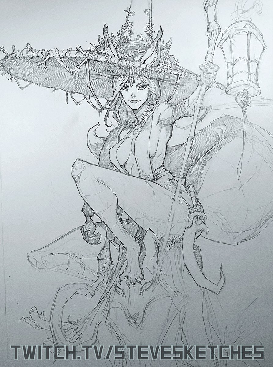 Going live with this foxy lady, will try to finish and auction off the original art during the stream today.  Come hang out!