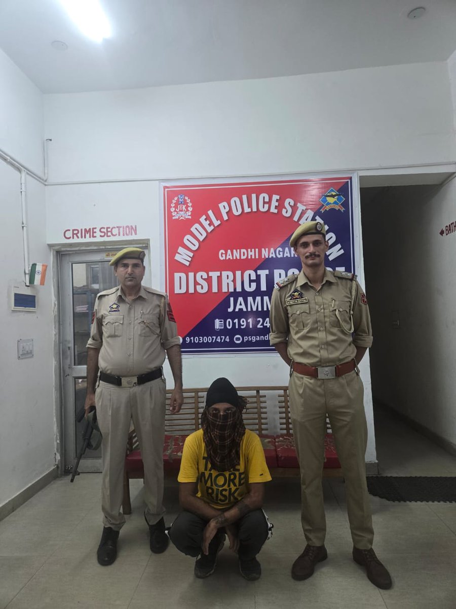 Jammu Police, South Zone, solved two theft cases under PS Gandhi Nagar, recovering a stolen motorcycle worth ₹55,000 and copper wire worth ₹25,000. Three accused were arrested in separate cases. Investigations are ongoing to probe their involvement in other thefts.
