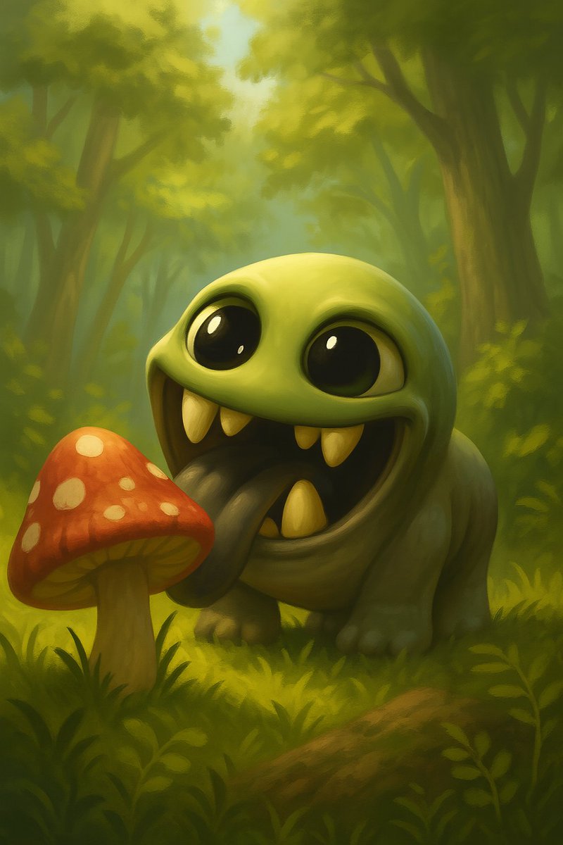 CROGONS's tweet image. 🍄 SET
This crogon has… peculiar tastes.
He loves mushrooms. But not just any — only the hallucinogenic ones.
No one really knows what world he's in,
but hey, he seems to be having a good time.
And honestly, he looks like a nice guy.
#NFT #NFTartist #CROGONS #Lore #NFTcollectors