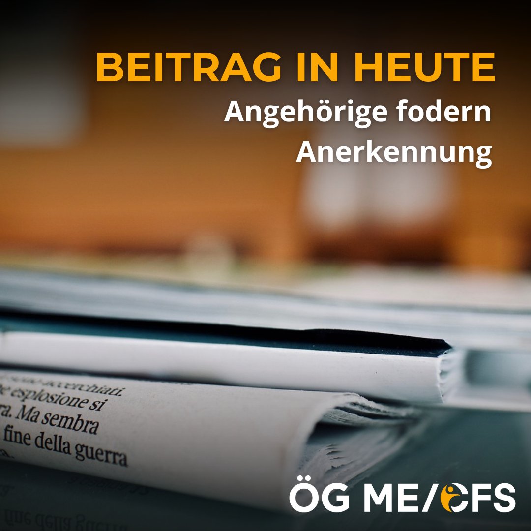 📰Heute Artikel - Sohn mit ME/CFS als "faul" beschimpft📰

Im Artikel berichten Ingrid und Josef Köttner von ihrem Sohn mit #MECFS, der trotz schwerer Krankheit zynischerweise oft als faul abgestempelt wird. Sie fordern mehr Anerkennung und Unterstützung für ME/CFS-Betroffene