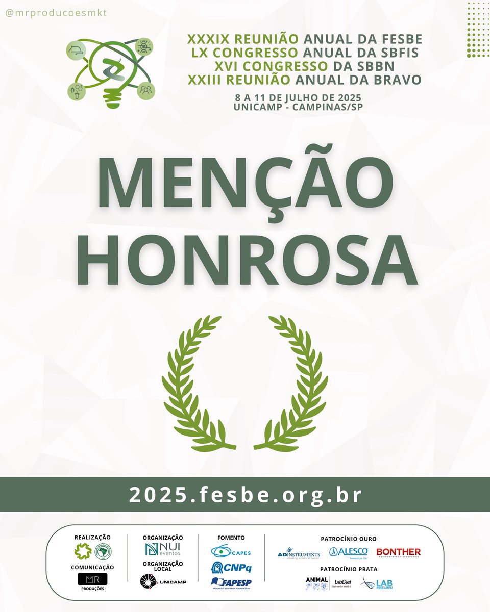 A FeSBE/SBFis 2025 foi um sucesso absoluto! 🎉 

Estamos emocionados em compartilhar as menções honrosas que destacaram o talento e a dedicação de todos os participantes. Parabéns a todos os envolvidos! 👏 

Confira os detalhes no link da bio ou drive.google.com/file/d/1B4-1RY…