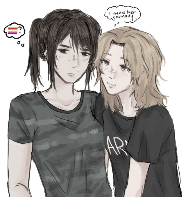 inmostlight's tweet photo. Cal Gabriel and Andre Kriegman if they were a lesbian couple instead of school shooters Idk https://t.co/bKSpcMileH