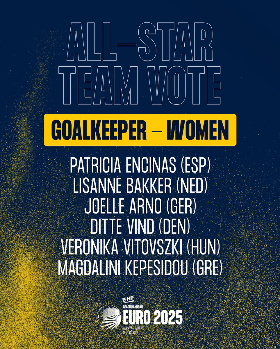Replasa Beti-Onak (@beti_guerreras) on Twitter photo Patri Encinas <a href="/Beti_guerreras/">Replasa Beti-Onak</a> disputará mañana la Final del #EHFBeachHandball2025 tras la victoria en semifinales ante #PaisesBajos (2-0). Zorionak!!! Abiertas las votaciones para la mejor portera del campeonato. Entra en el enlace y vota por Patricia.
homeofhandball.typeform.com/to/rNvh9lGz?fb… Patri Encinas <a href="/Beti_guerreras/">Replasa Beti-Onak</a> disputará mañana la Final del #EHFBeachHandball2025 tras la victoria en semifinales ante #PaisesBajos (2-0). Zorionak!!! Abiertas las votaciones para la mejor portera del campeonato. Entra en el enlace y vota por Patricia.
homeofhandball.typeform.com/to/rNvh9lGz?fb…
