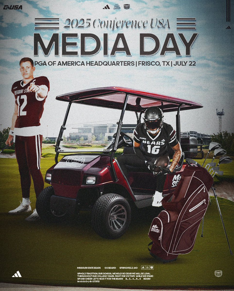 Missouri State Football (@mostatefootball) on Twitter photo From the 4๏ธโฃ1๏ธโฃ7๏ธโฃ to the 4๏ธโฃ6๏ธโฃ9๏ธโฃ, catch <a href="/JacobClark_12/">Jacob Clark</a> , <a href="/JJONeal1/">JJ OโNeal</a> , and <a href="/Ry_Beard/">Ryan Beard</a> at the 2025 C-USA Media Day.
Tuesday, July 22nd at the PGA Headquarters in Frisco, TX.
#OutHitOutHustle | #ProveIt From the 4๏ธโฃ1๏ธโฃ7๏ธโฃ to the 4๏ธโฃ6๏ธโฃ9๏ธโฃ, catch <a href="/JacobClark_12/">Jacob Clark</a> , <a href="/JJONeal1/">JJ OโNeal</a> , and <a href="/Ry_Beard/">Ryan Beard</a> at the 2025 C-USA Media Day.
Tuesday, July 22nd at the PGA Headquarters in Frisco, TX.
#OutHitOutHustle | #ProveIt