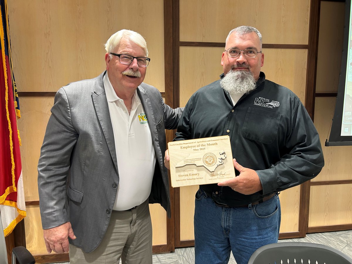 Join us in recognizing our May Employee of the Month, Steven Emory! 🎉

Steven is a Web Designer and Developer in our Information Technology Division where he builds custom solutions and applications using the Microsoft Power Platform. Congratulations Steven! #NCAgriculture